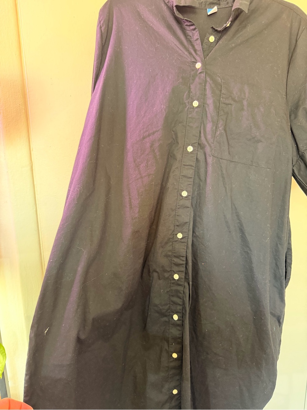 Old Navy Black Midi Shirt Dress